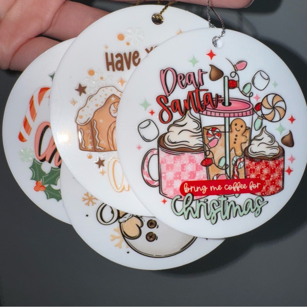 Festive Holiday Dear Santa Ornament